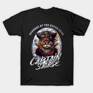 Captain Savage Pirate Kitty T-Shirt